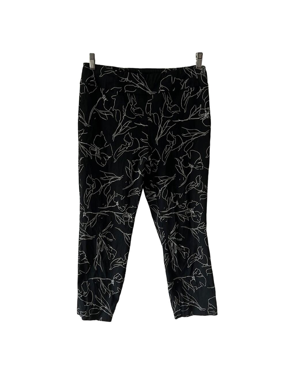 Jules & Leopold Ankle pant Black & White Print Pull On Stretch Casual Comfy